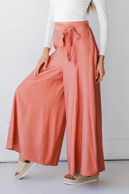 rust Wide Leg Pants side view