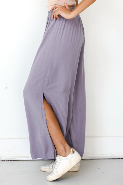 purple Wide Leg Pants side view