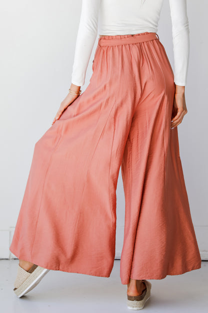 rust Wide Leg Pants back view