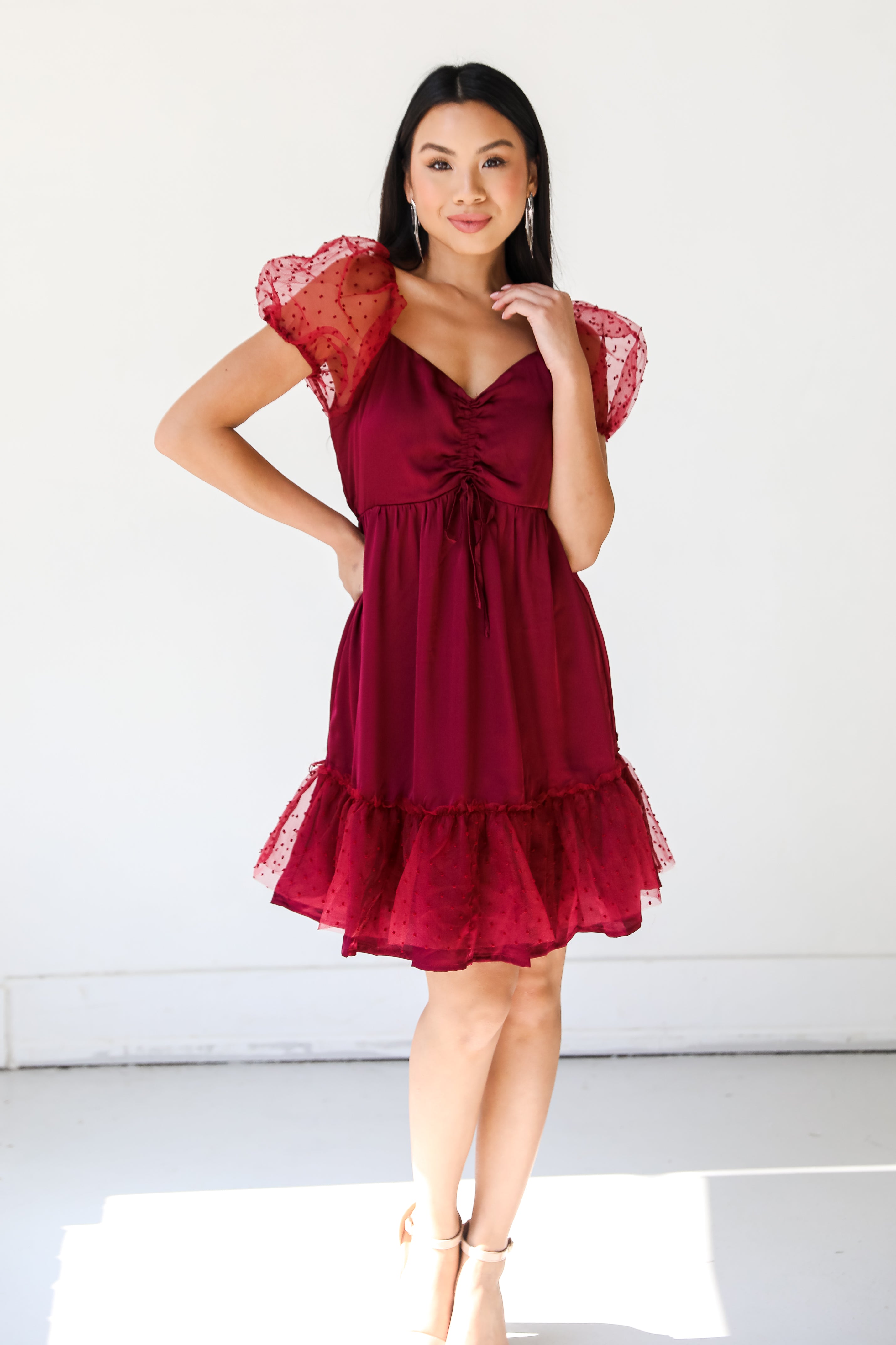 red Mini Dress front view