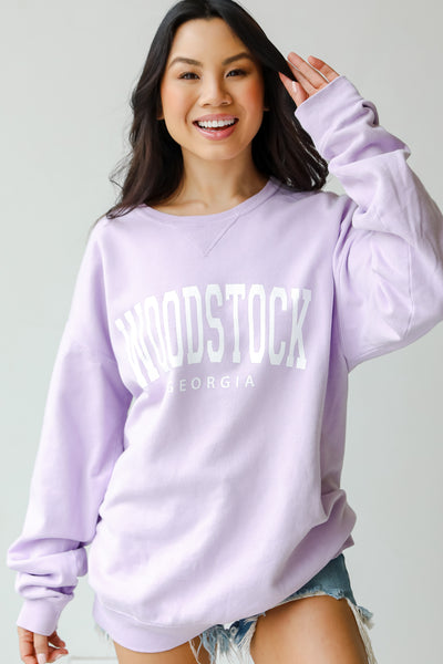 Lavender Woodstock Georgia Pullover front view