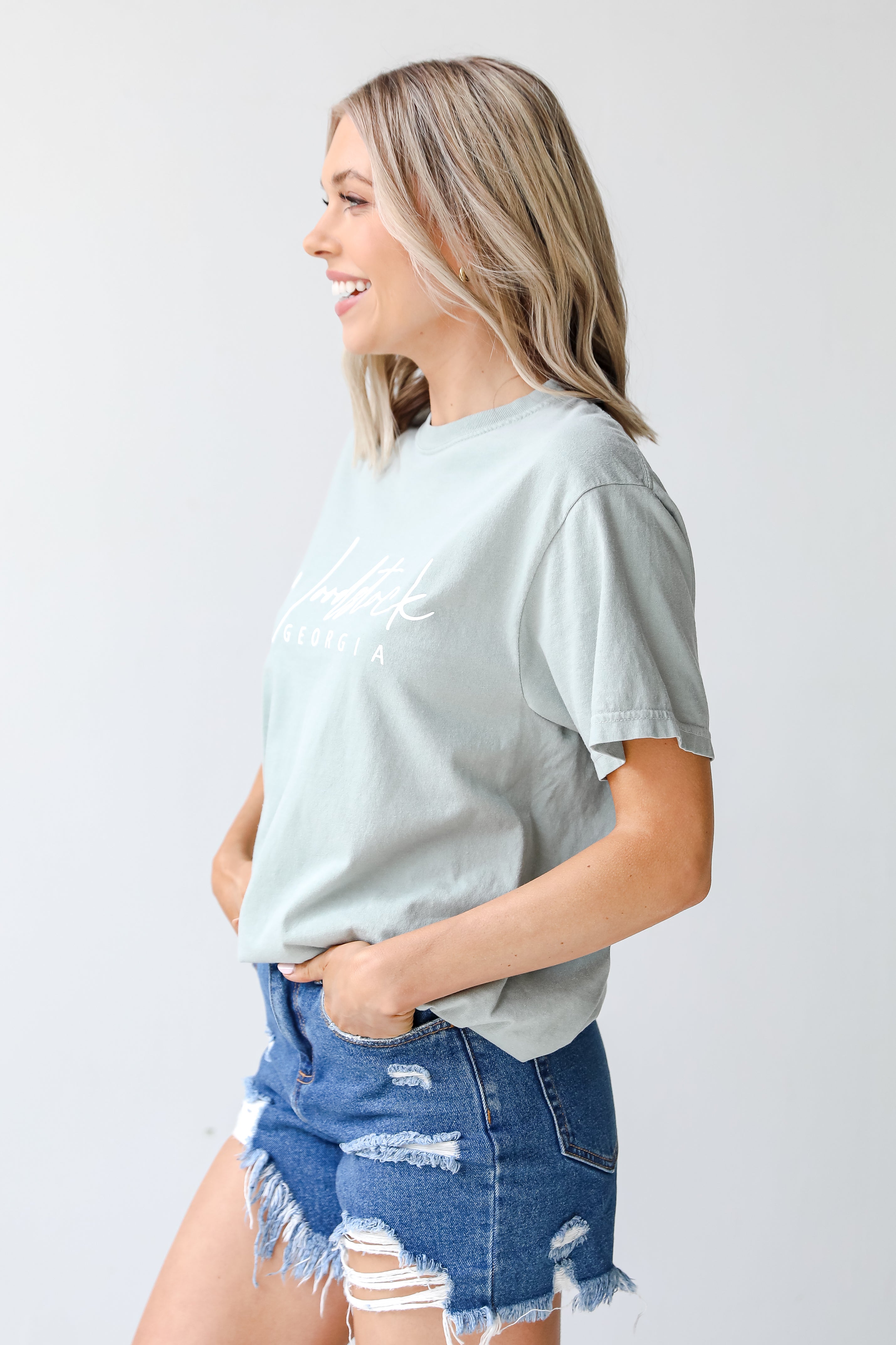 Sage Woodstock Georgia Tee side view