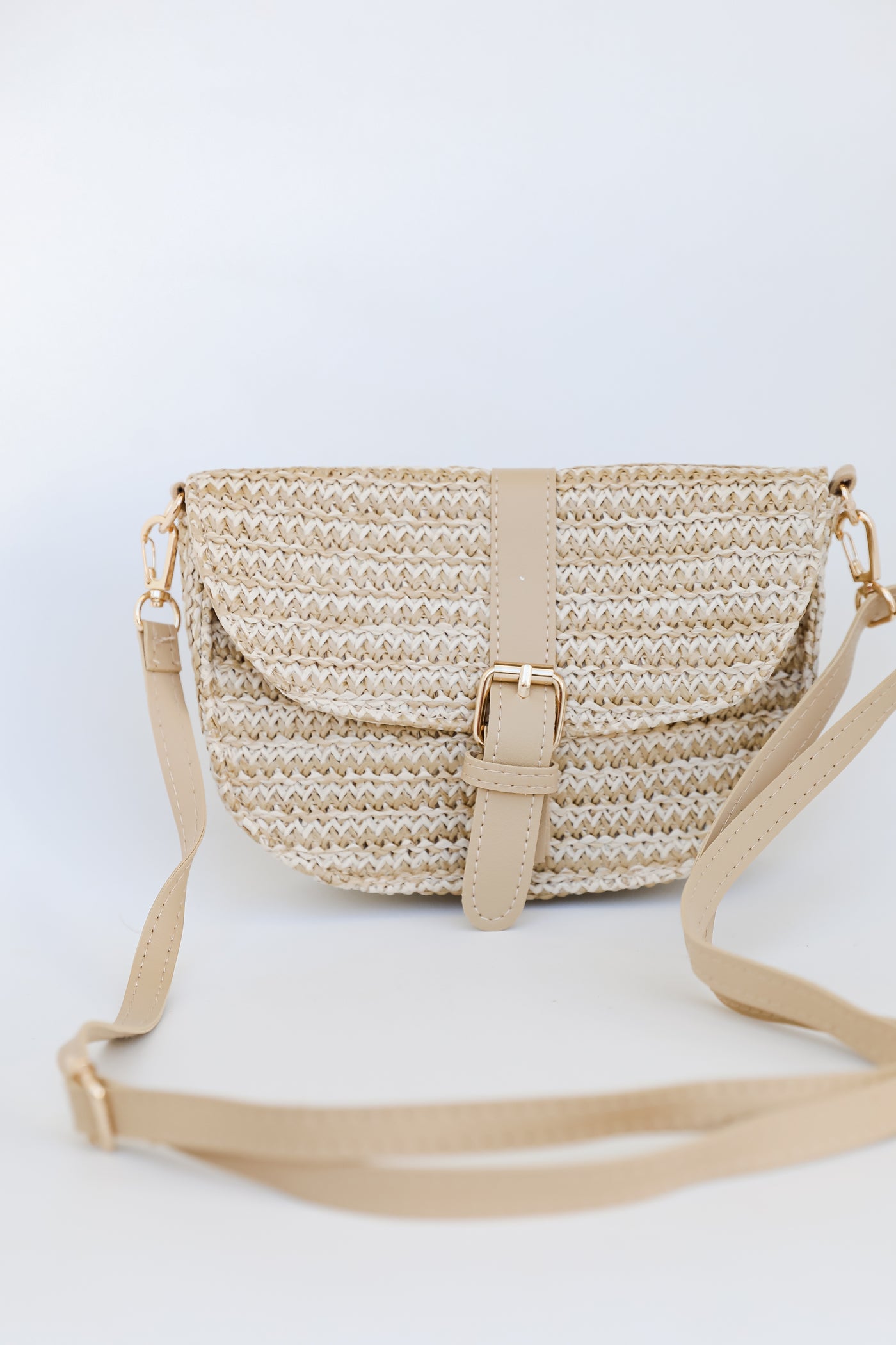 LoyGkgas New Straw Shoulder Bag Women Woven Leather Small Crossbody Tote  Handbag (Beige) 