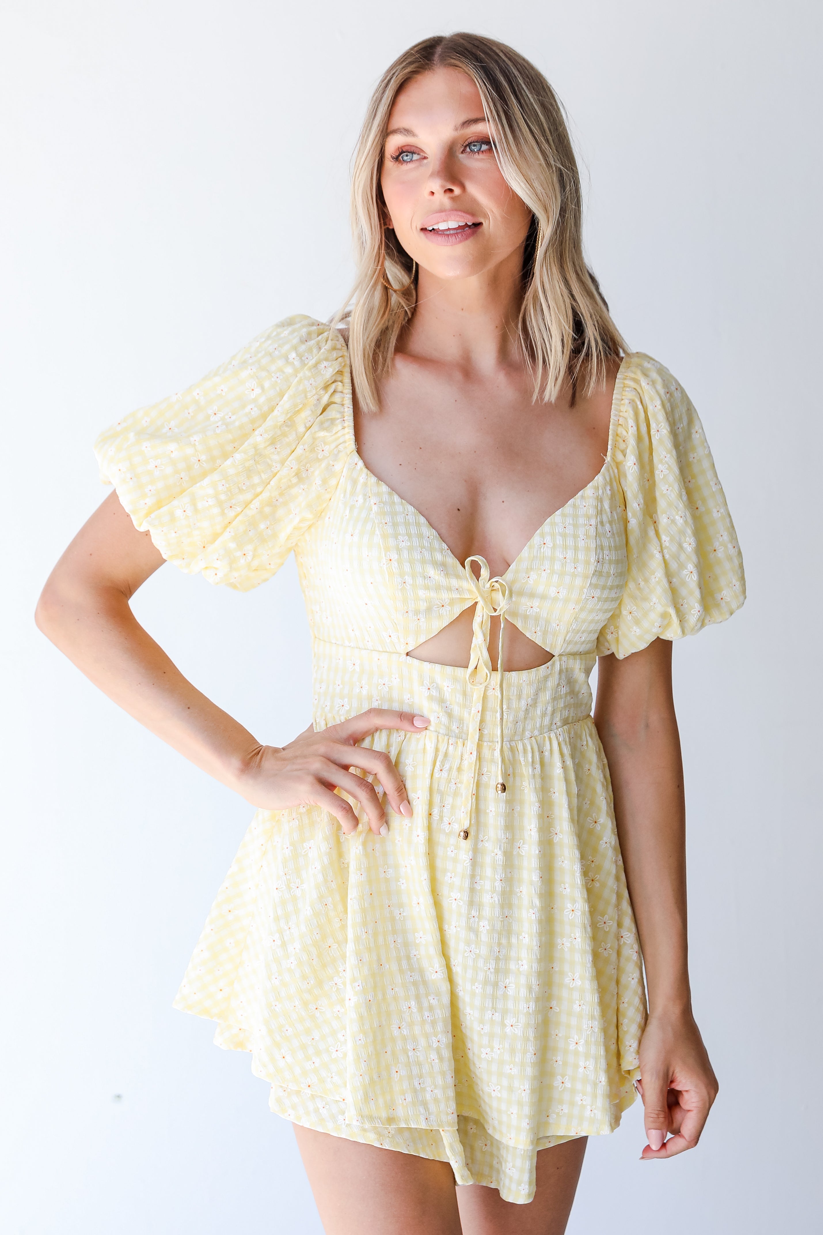 Daisy Gingham Romper