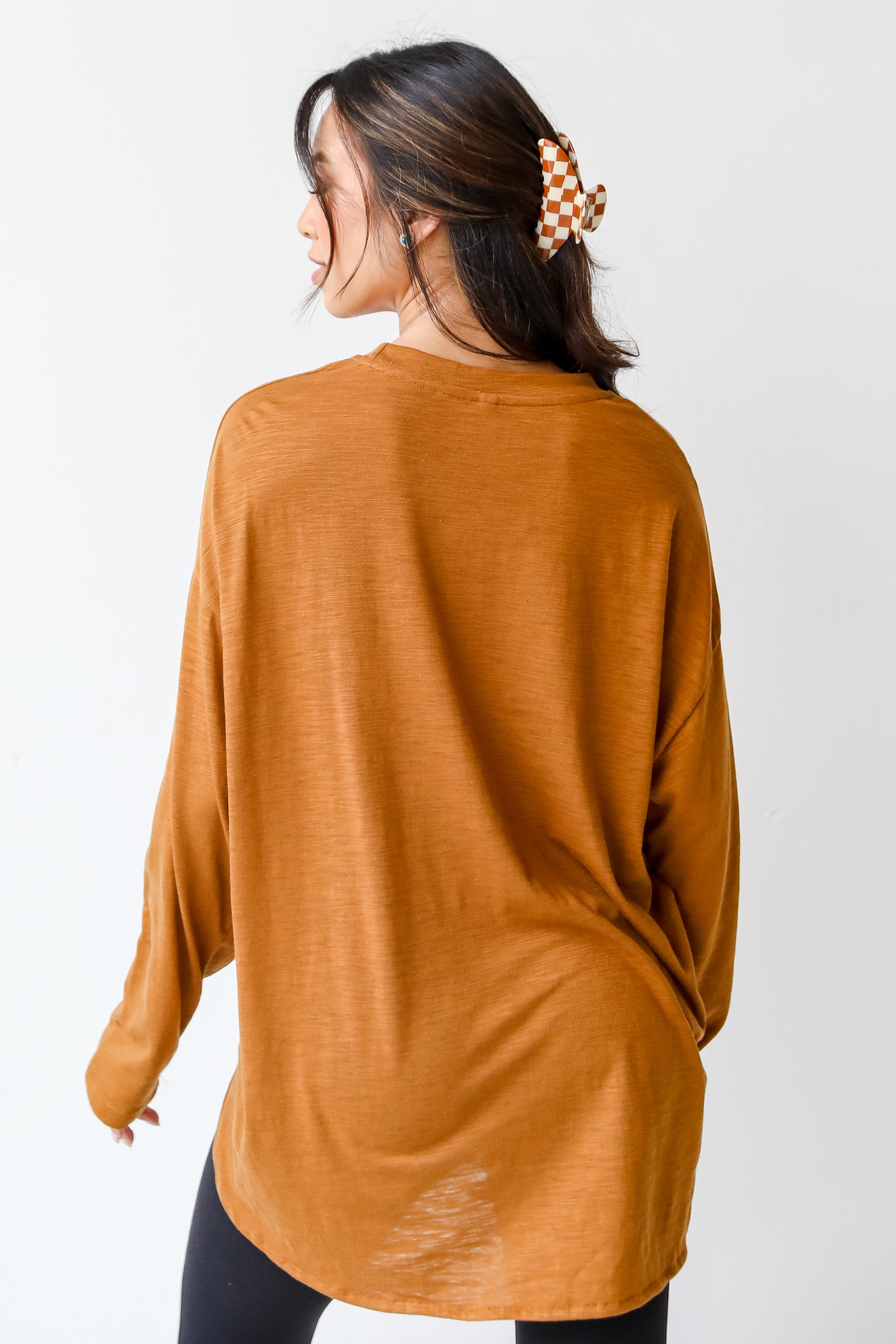 camel Knit Top back view