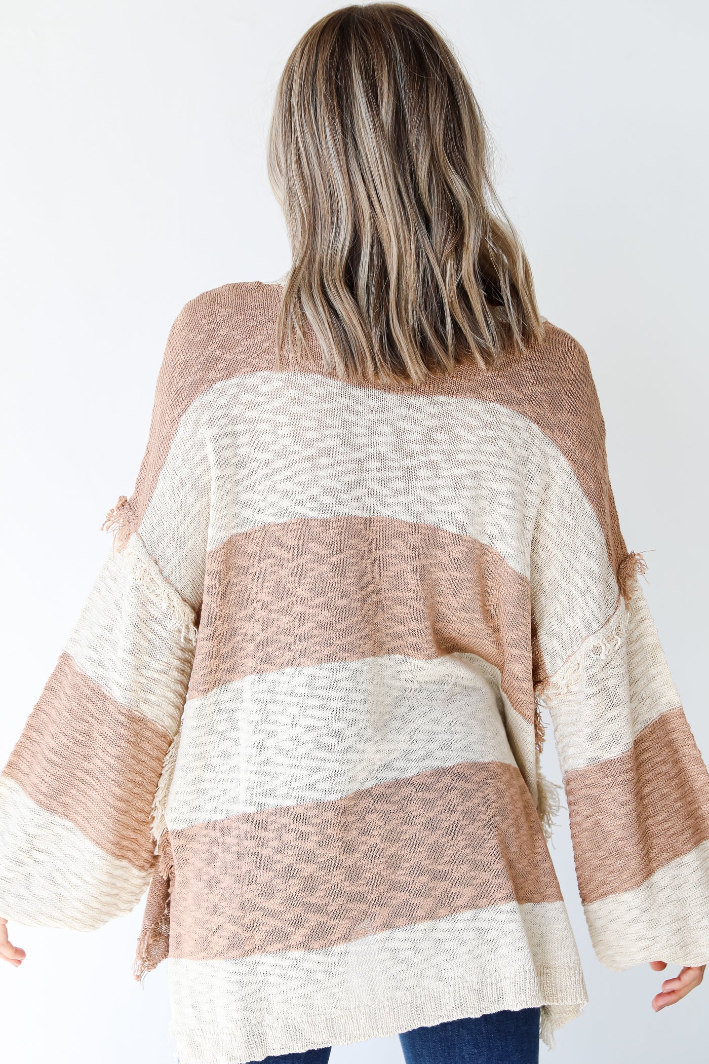 taupe sweater back view